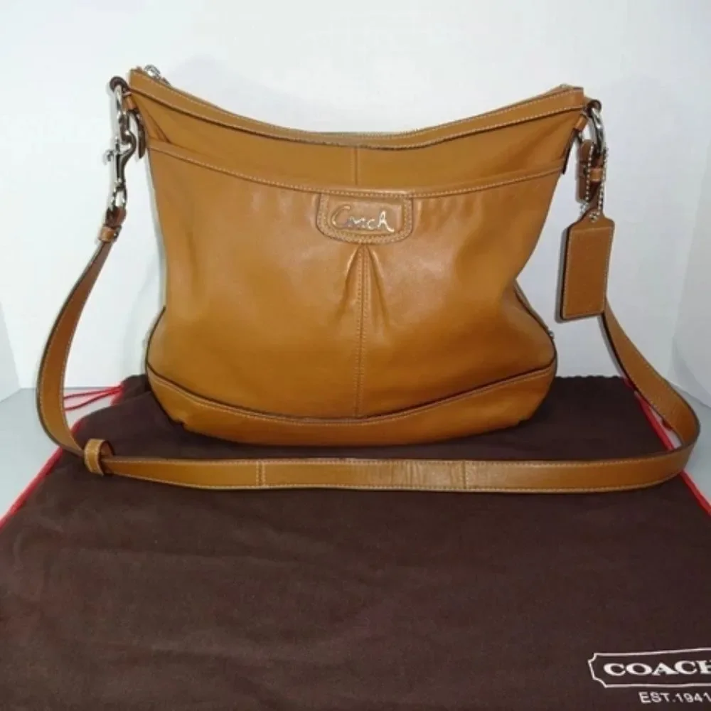 Coach Designer Park Leather Duffle Saddle Tan Crossbody Shoulder Bag Purse